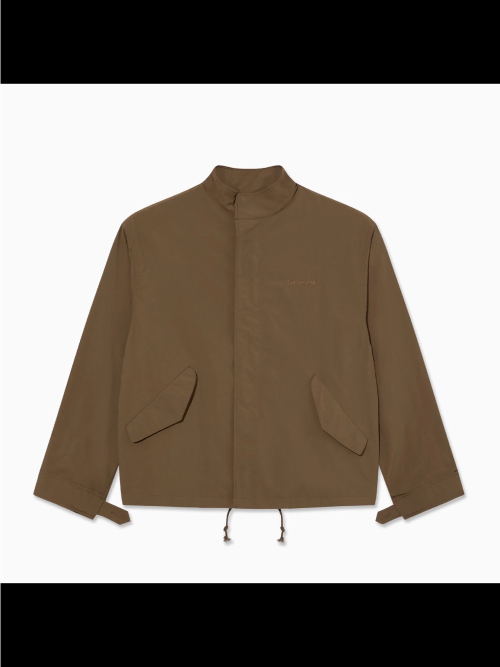 Men's Lightweight Brown Funnel-Neck Shirt Jacket